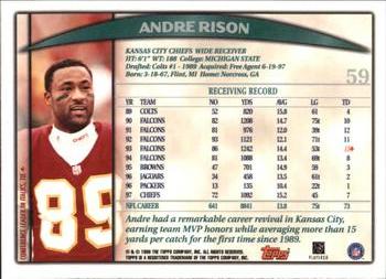 1998 Topps Season Opener #59 Andre Rison Back
