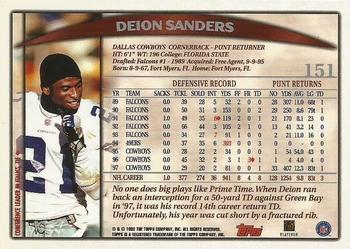 1998 Topps Season Opener #151 Deion Sanders Back