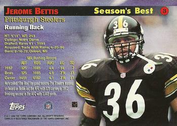 1998 Topps - Season's Best #3 Jerome Bettis Back