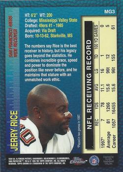 1998 Topps Chrome - Measures of Greatness #MG3 Jerry Rice Back