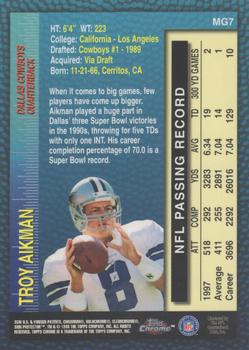 1998 Topps Chrome - Measures of Greatness #MG7 Troy Aikman Back