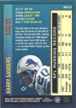 1998 Topps Chrome - Measures of Greatness #MG10 Barry Sanders Back