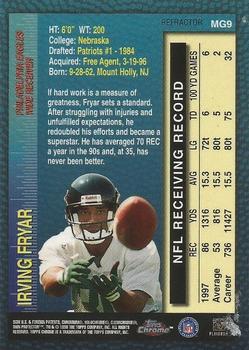 1998 Topps Chrome - Measures of Greatness Refractors #MG9 Irving Fryar Back