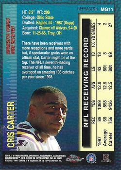 1998 Topps Chrome - Measures of Greatness Refractors #MG11 Cris Carter Back