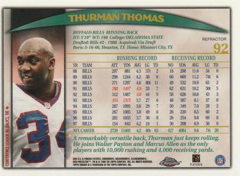 1998 Topps Chrome - Refractors #92 Thurman Thomas Back