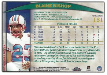 1998 Topps Chrome - Refractors #131 Blaine Bishop Back