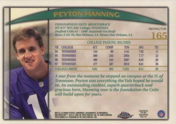 1998 Topps Chrome - Refractors #165 Peyton Manning Back