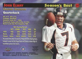1998 Topps Chrome - Season's Best Refractors #10 John Elway Back