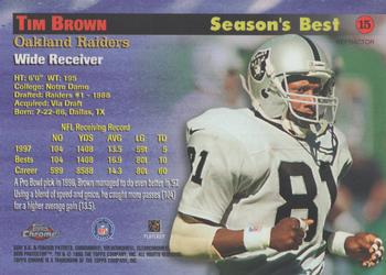 1998 Topps Chrome - Season's Best Refractors #15 Tim Brown Back