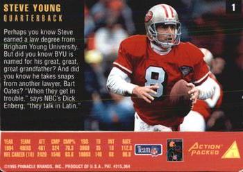 1995 Action Packed Rookies & Stars #1 Steve Young Back