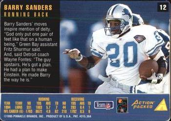 1995 Action Packed Rookies & Stars #12 Barry Sanders Back