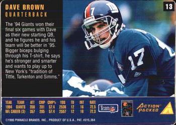 1995 Action Packed Rookies & Stars #13 Dave Brown Back