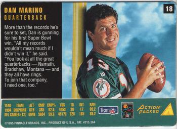 1995 Action Packed Rookies & Stars #18 Dan Marino Back
