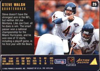 1995 Action Packed Rookies & Stars #25 Steve Walsh Back