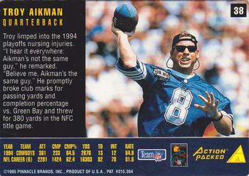 1995 Action Packed Rookies & Stars #38 Troy Aikman Back