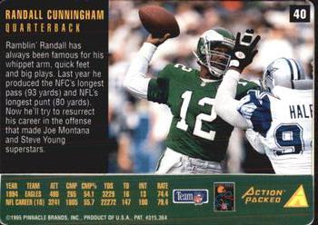 1995 Action Packed Rookies & Stars #40 Randall Cunningham Back