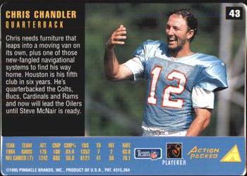 1995 Action Packed Rookies & Stars #43 Chris Chandler Back