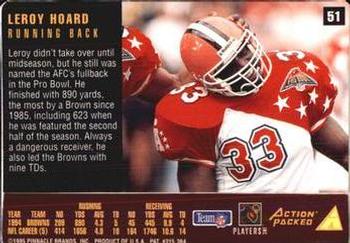 1995 Action Packed Rookies & Stars #51 Leroy Hoard Back