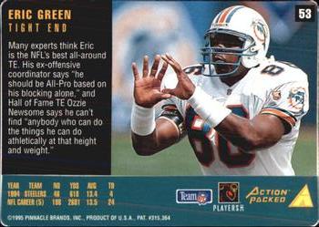 1995 Action Packed Rookies & Stars #53 Eric Green Back
