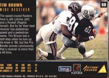 1995 Action Packed Rookies & Stars #59 Tim Brown Back