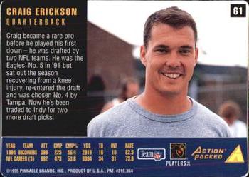 1995 Action Packed Rookies & Stars #61 Craig Erickson Back