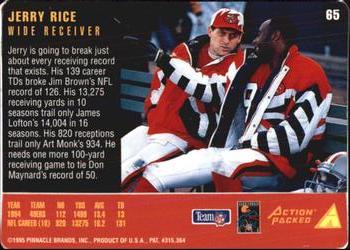 1995 Action Packed Rookies & Stars #65 Jerry Rice Back