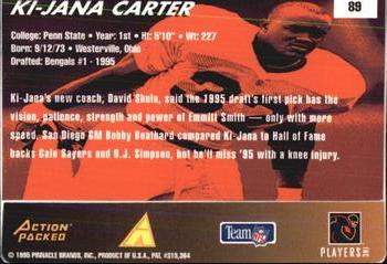 1995 Action Packed Rookies & Stars #89 Ki-Jana Carter Back