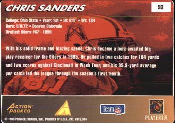 1995 Action Packed Rookies & Stars #93 Chris Sanders Back