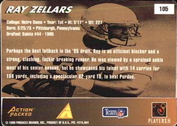 1995 Action Packed Rookies & Stars #105 Ray Zellars Back