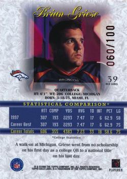 1998 Topps Gold Label - Class 1 Red Label #39 Brian Griese Back