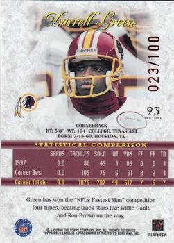 1998 Topps Gold Label - Class 1 Red Label #93 Darrell Green Back