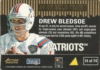 1995 Action Packed Rookies & Stars - 24K Gold #14 Drew Bledsoe Back
