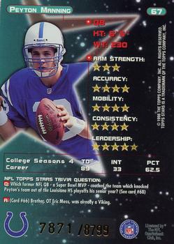 1998 Topps Stars - Bronze Star #67 Peyton Manning Back