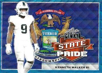 2022 Leaf Draft - Metal State Pride Wave Blue #SP-KW1 Kenneth Walker III Front