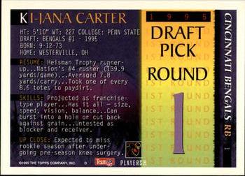 1995 Bowman #1 Ki-Jana Carter Back