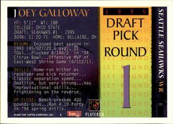 1995 Bowman #8 Joey Galloway Back