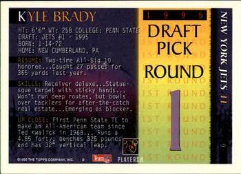 1995 Bowman #9 Kyle Brady Back
