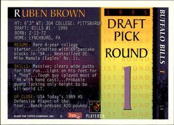 1995 Bowman #14 Ruben Brown Back