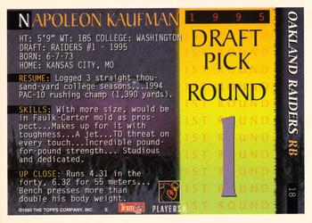 1995 Bowman #18 Napoleon Kaufman Back