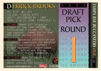 1995 Bowman #28 Derrick Brooks Back