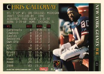 1995 Bowman #43 Chris Calloway Back