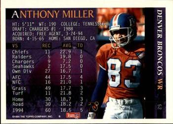 1995 Bowman #52 Anthony Miller Back