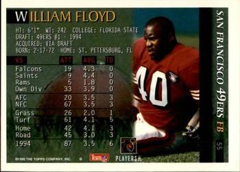 1995 Bowman #55 William Floyd Back