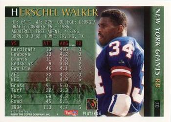 1995 Bowman #70 Herschel Walker Back