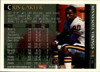 1995 Bowman #90 Cris Carter Back