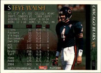 1995 Bowman #107 Steve Walsh Back