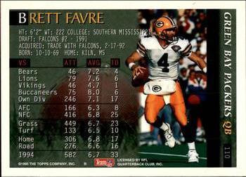1995 Bowman #110 Brett Favre Back