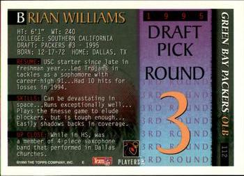 1995 Bowman #112 Brian Williams Back