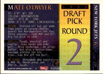 1995 Bowman #114 Matt O'Dwyer Back