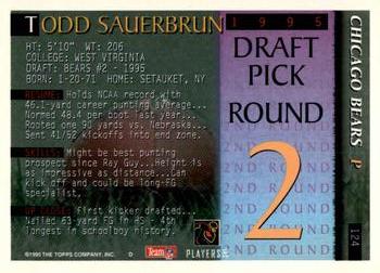 1995 Bowman #124 Todd Sauerbrun Back